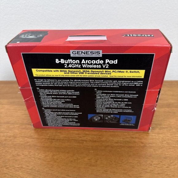 Retro-Bit 2.4 GHz Wireless Controller 8-Button Sega Saturn Genesis Mini V2 Black - Picture 3 of 10